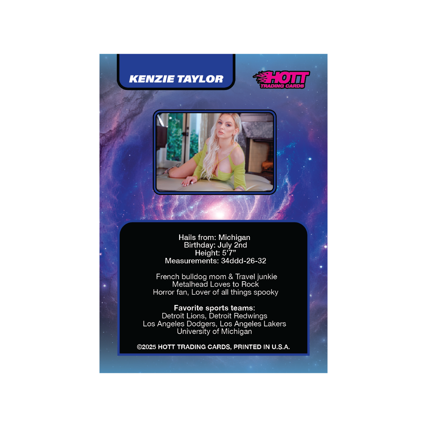 Hott Trading Card Number 9: Kenzie Taylor